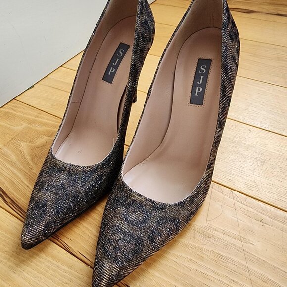 SJP Classic Fawn Leopard Heels Womens Size 9 US (size 39) - Picture 1 of 5